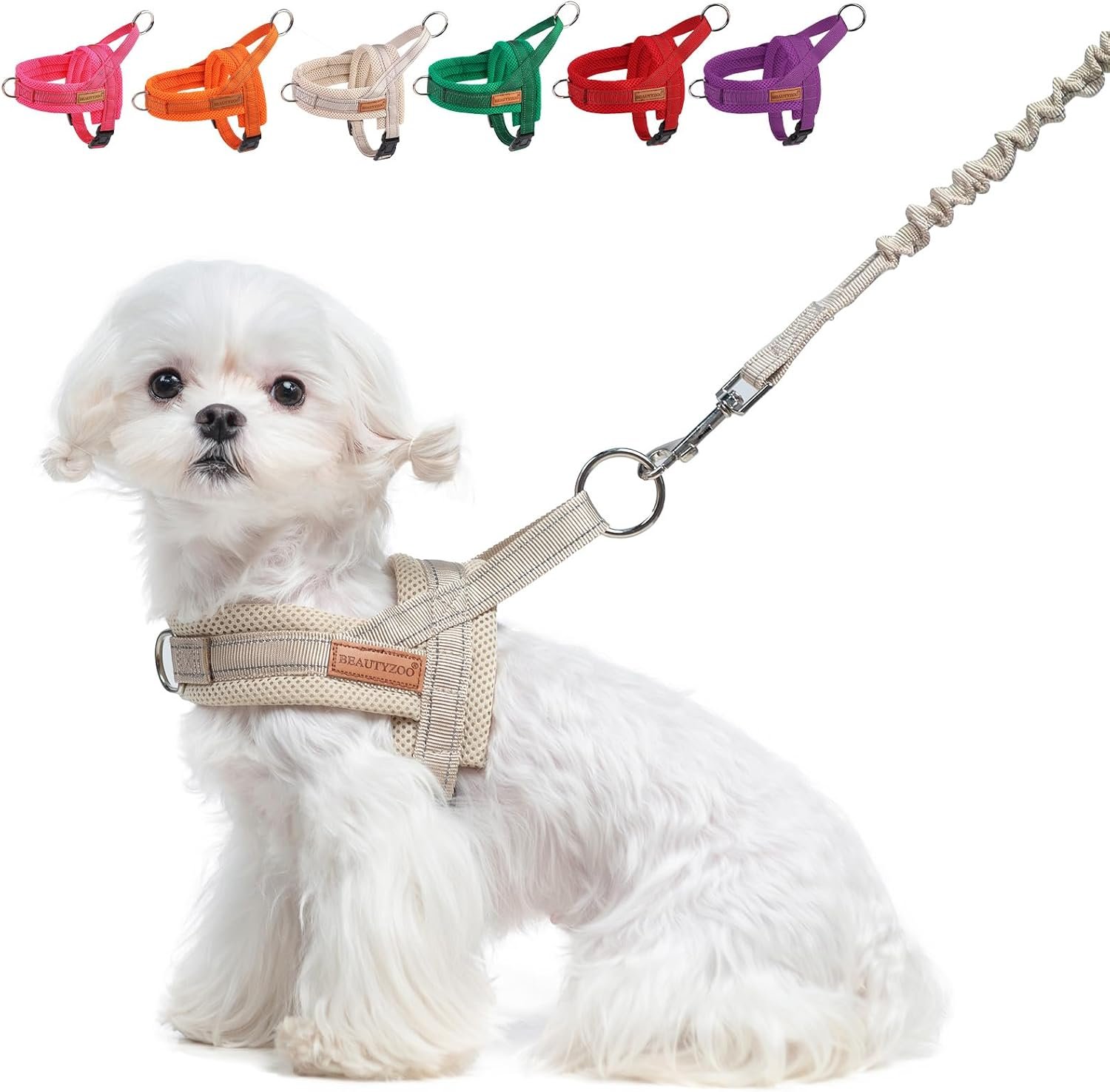 BEAUTYZOO Small Dog Harness and Leash Set, No Pull Step in Puppy Vest