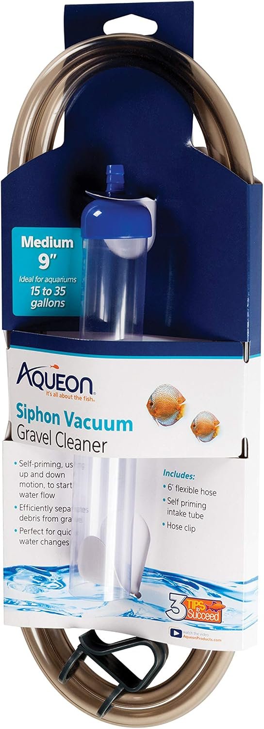 Aqueon Aquarium Siphon Vacuum Gravel Cleaner Medium – 9 Inches