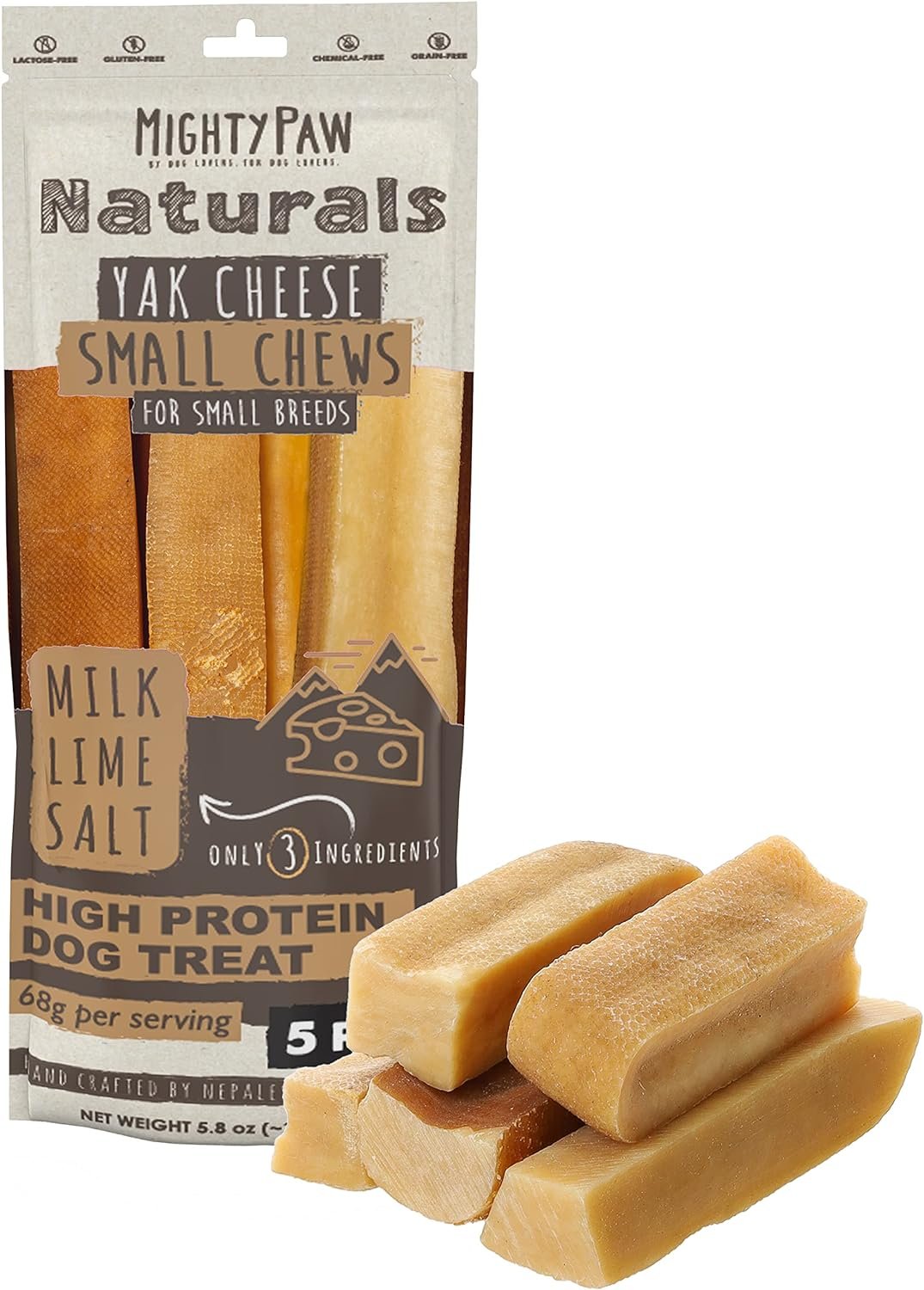 Mighty Paw Yak Cheese Chews for Dogs | All-Natural, Puppies & Small Dogs
