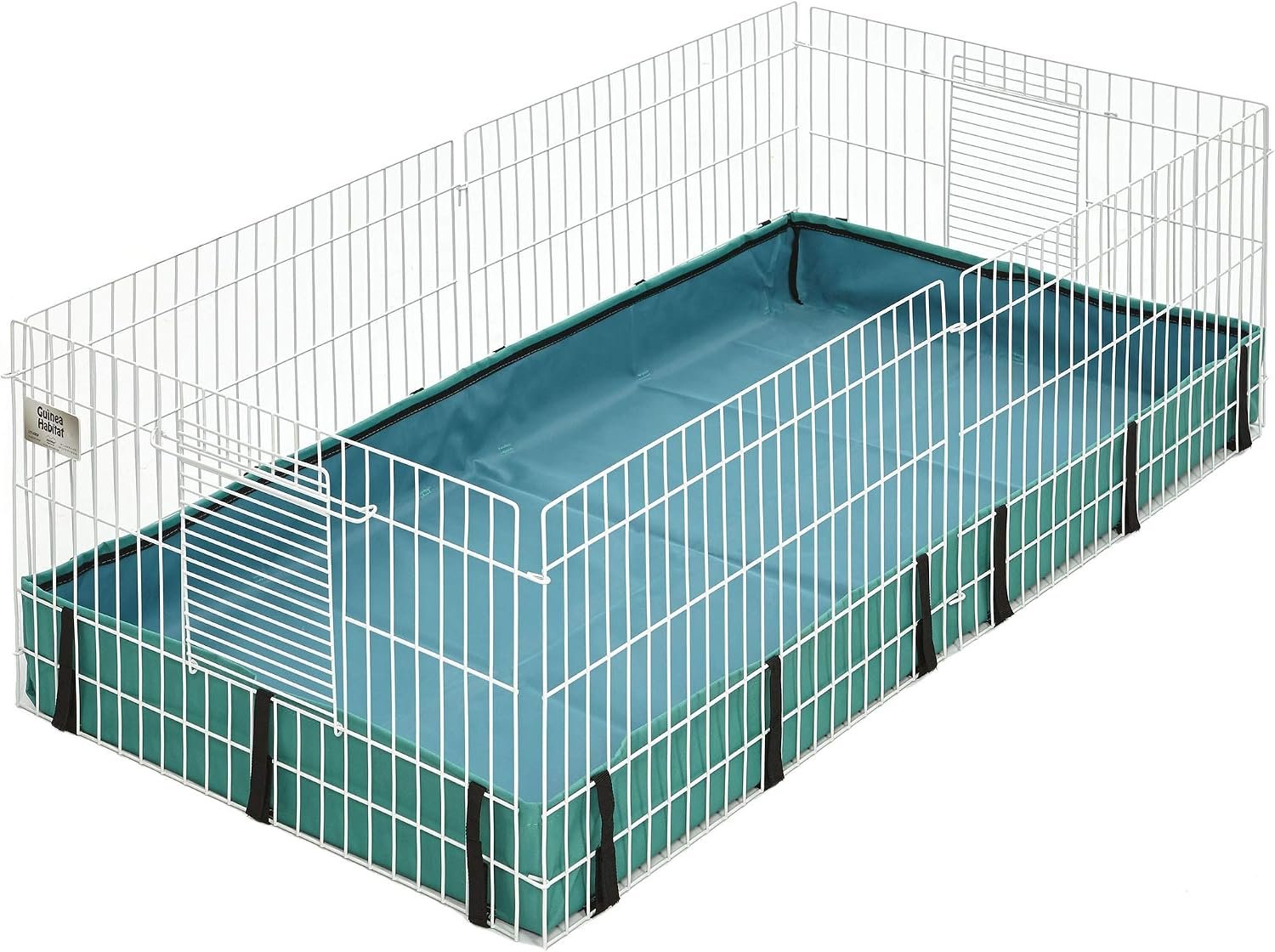 MidWest Homes for Pets Guinea Habitat Cage, Washable PVC Canvas Bottom, Secure Sides, Tool-Free Setup, Expandable Small Animal Cage for Guinea Pigs, 171GH