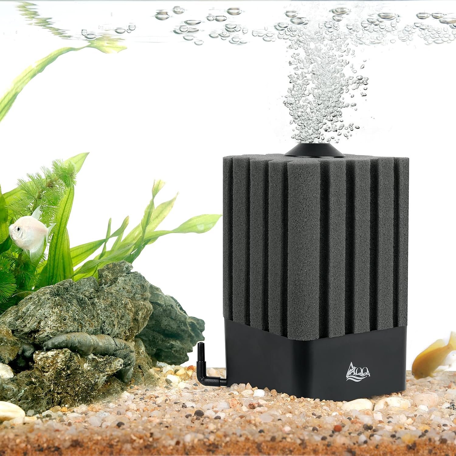 AQQA Aquarium Sponge Filter for 20-110 Gallon, Submersible Fish Tank Filter
