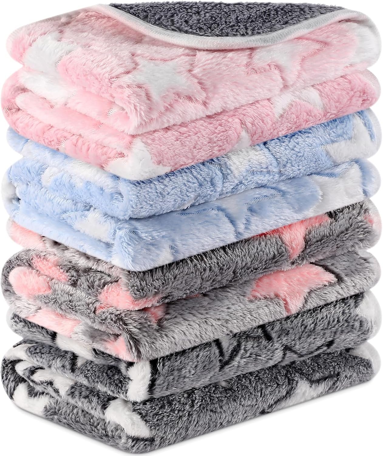 Reginary 4 Pcs Guinea Pig Fleece Cage Liners, Cute Star, 12 x 12 Inch