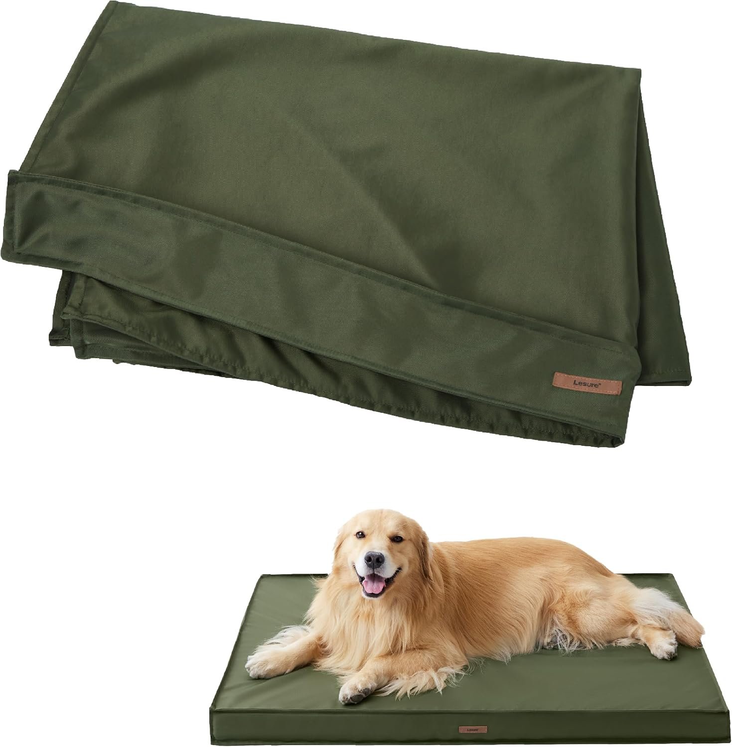 LE SURE Waterproof Dog Bed Cover Replacement, Extra Large 44x32x3in, Green