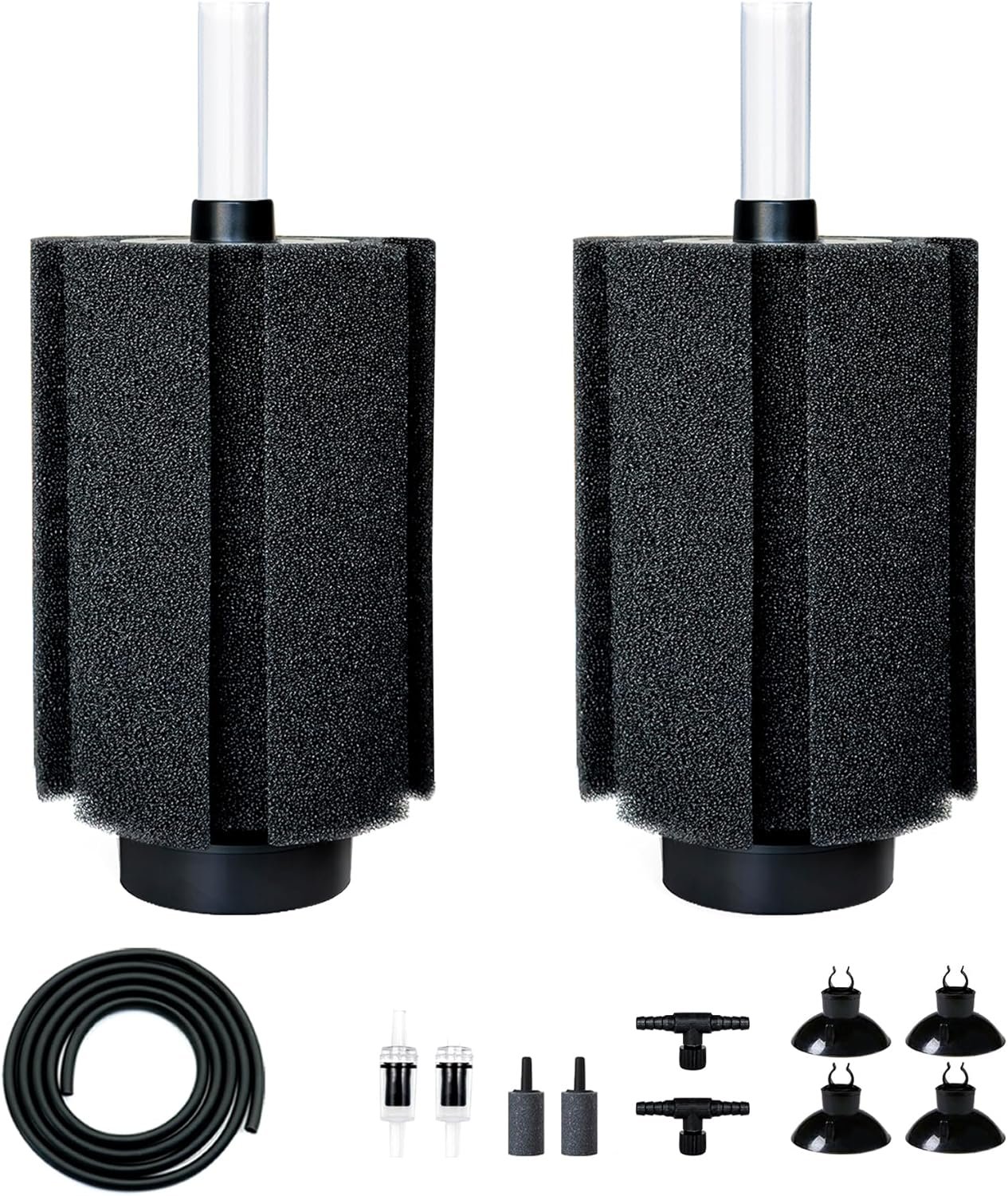 100-120 Gal Large Aquarium Sponge Filter with Air Stone and Ceramic Media