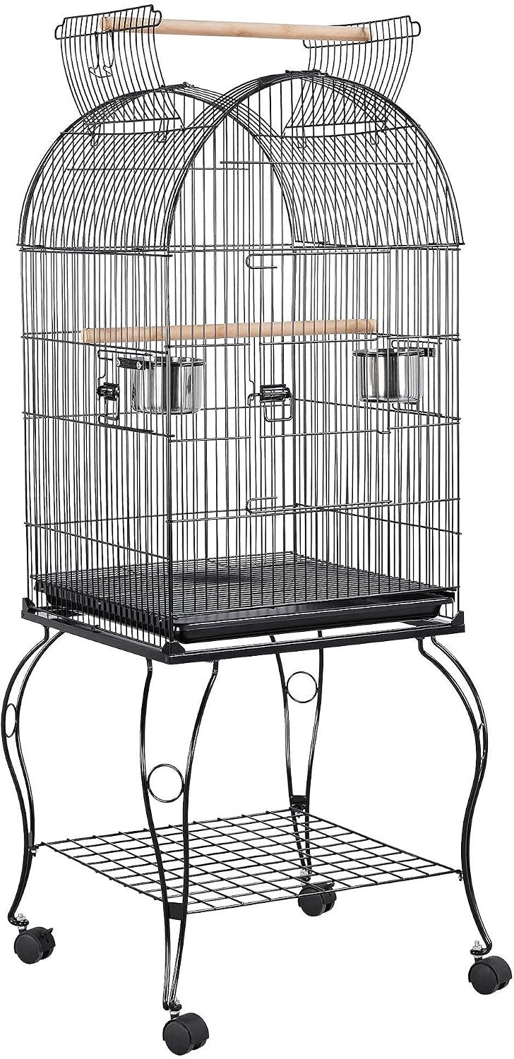 Yaheetech 59-inch Dome Open Top Large Medium Parrot Bird Cage On Stand for Sun Parakeets Conures Quaker Parrot Rolling Cockatiel Bird Cage