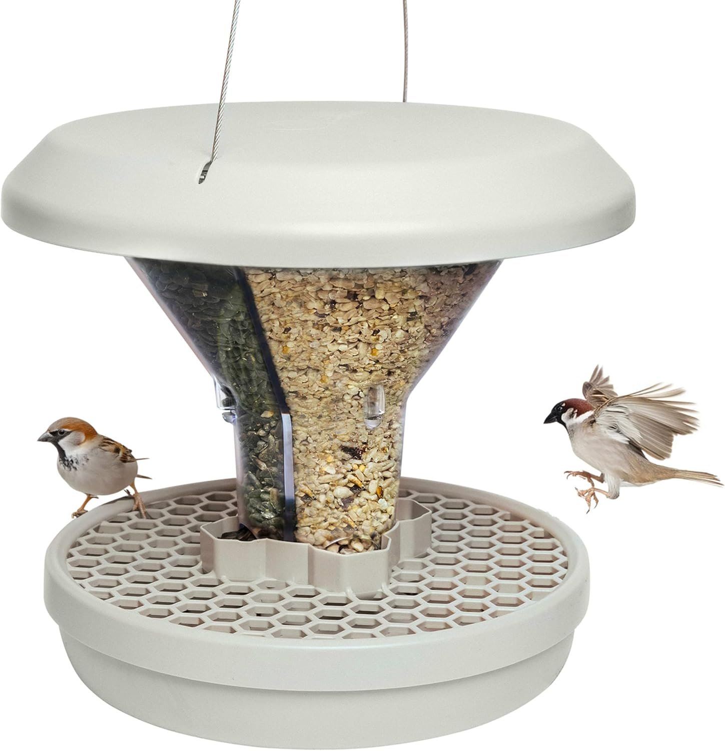 SWISSINNO Hanging Bird Feeder – Smart Birds with Seed Catcher Tray No Mess