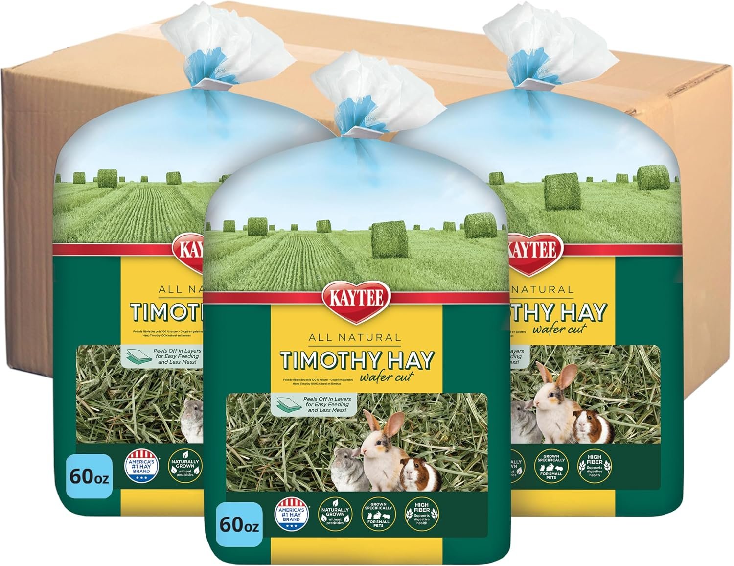 Kaytee Wafer Cut Timothy Hay for Rabbit & Guinea Pigs, 180 Ounce