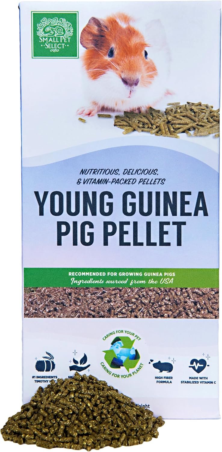 Small Pet Select Young Guinea Pig Pellet Food, High Fiber, 5 lb