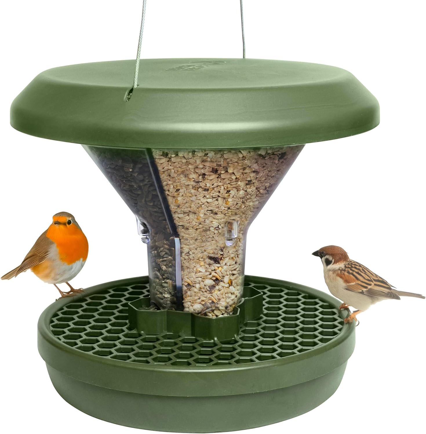 SWISSINNO Hanging Bird Feeder – Smart Birds with Seed Catcher Tray No Mess