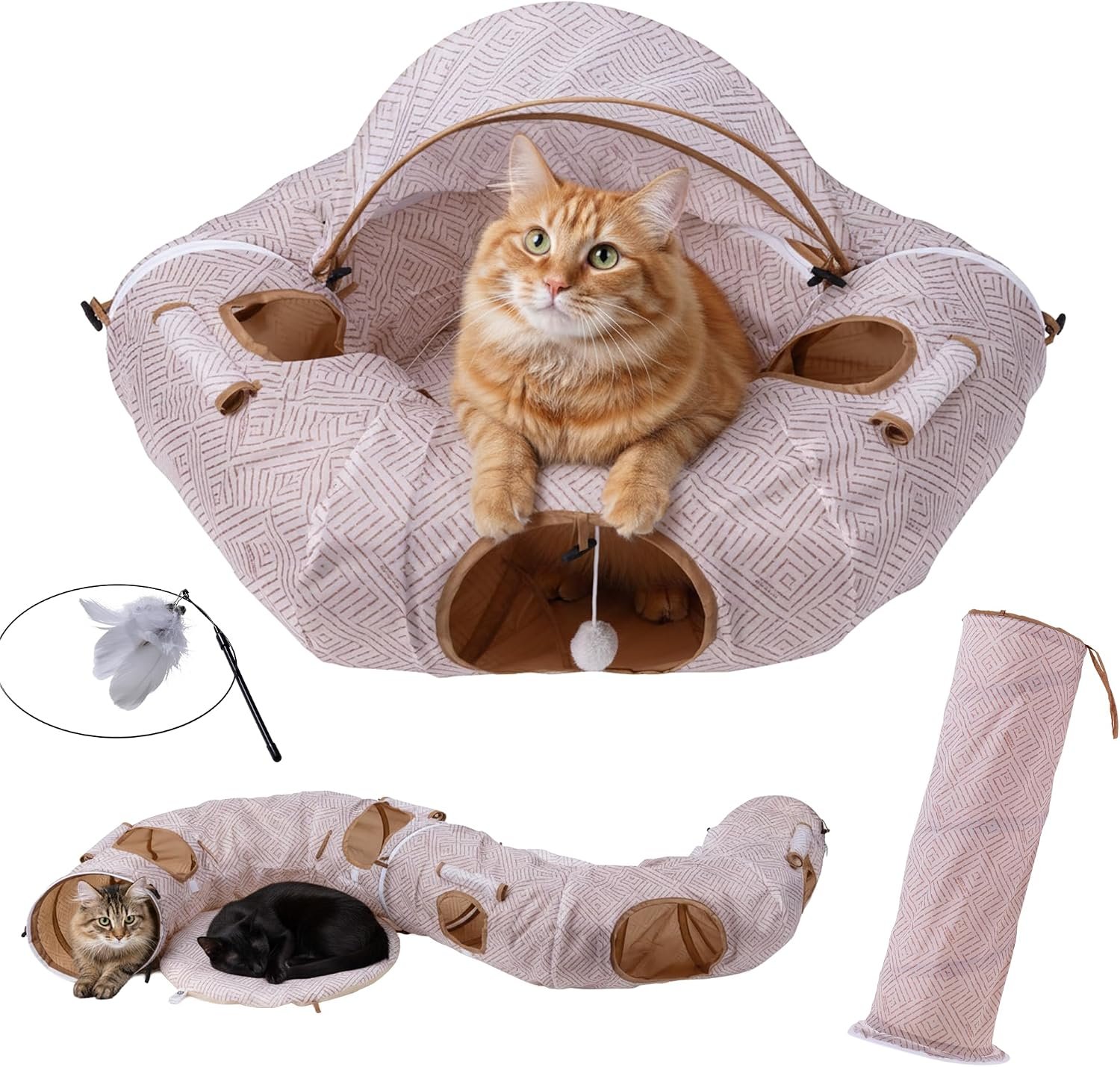 The Cat Ladies Cat Tunnel for Indoor Cats – Cats Tunnel Bed Round – Donut Bed Tube – Cozy Play Tunnel Toy for Large Pets – Suitable for Big Pets
