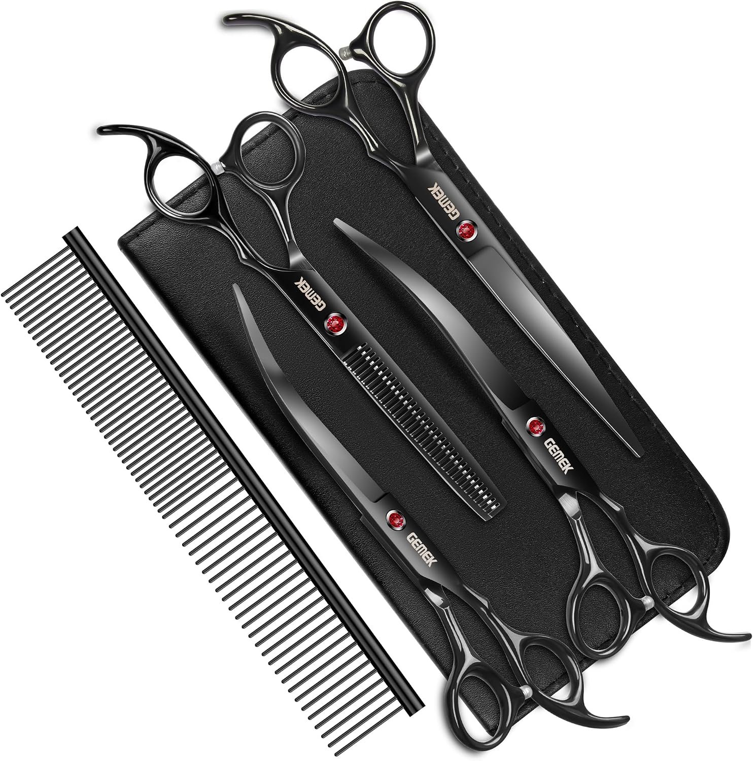 7.0in Titanium Dog Grooming Scissors Set