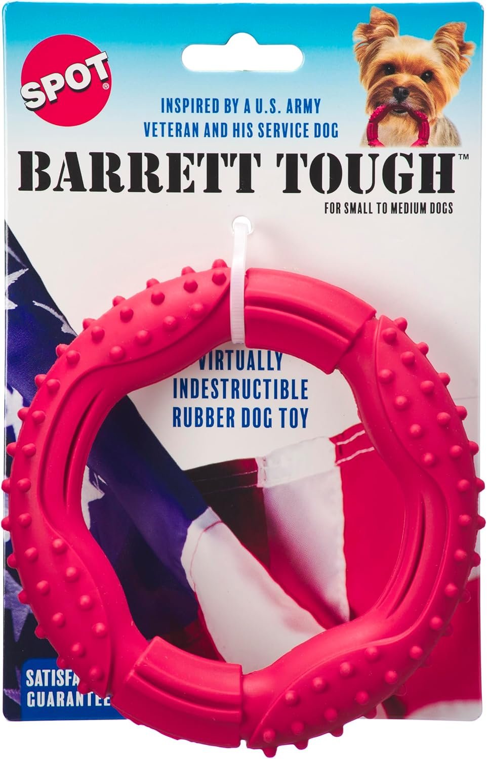 SPOT Barrett Tough Ring, Rubber Dog Toy for Agressive Chewers, 5in