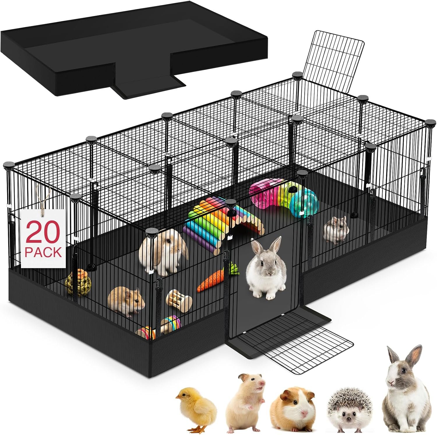 VISCOO 20 Panels Guinea Pig Cages, Small Animal Playpen with Liner