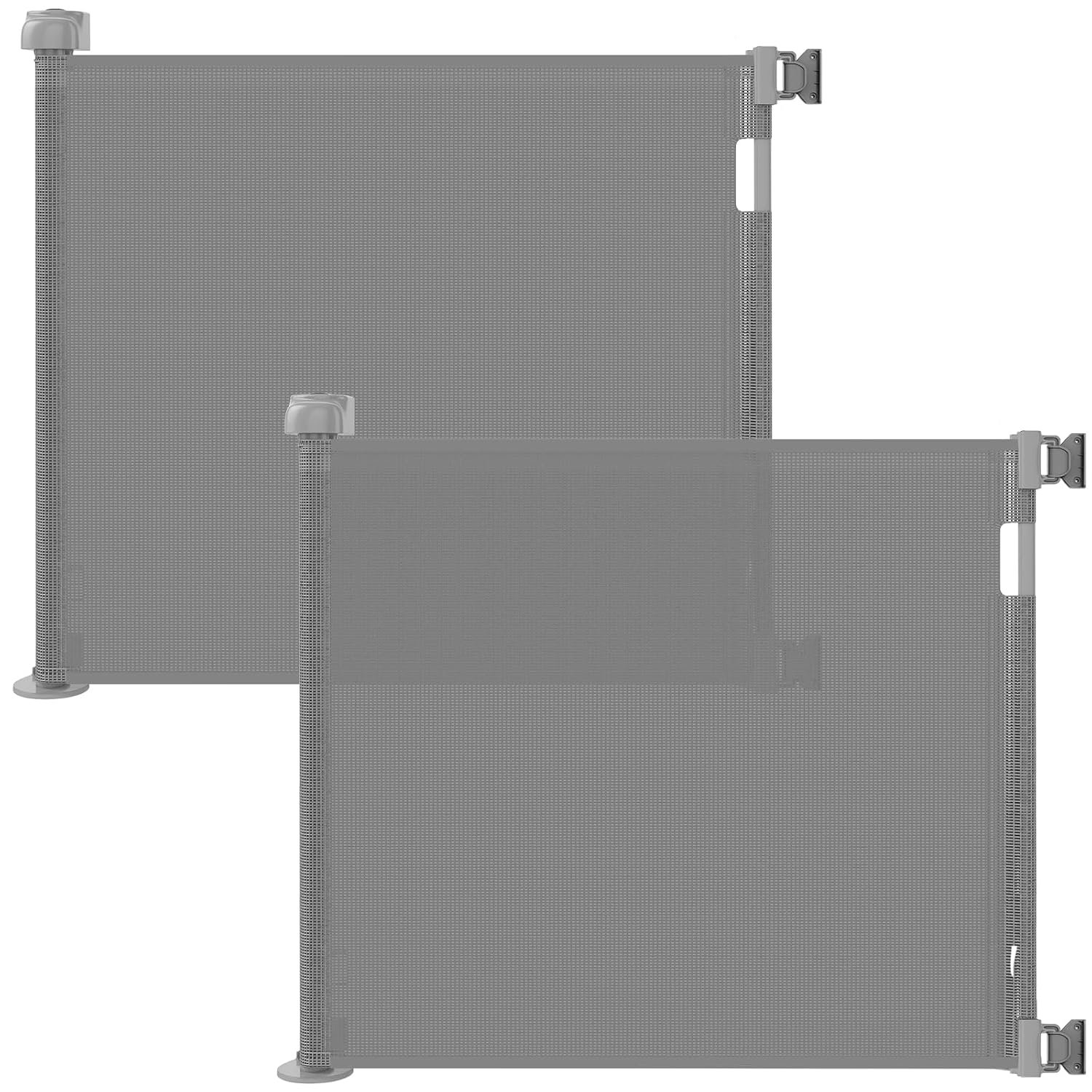 2 Pack Retractable Dog Gate for Stairs, Baby Gate, 33″H x 55″W, Drill Mount