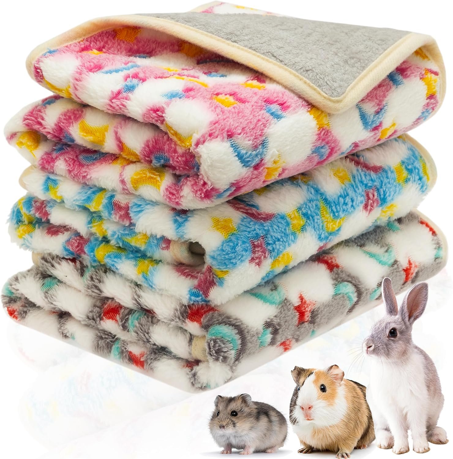 CUSOZWO Guinea Pig Bedding Mat, 3 Pack Waterproof Small Pet Cage Liners