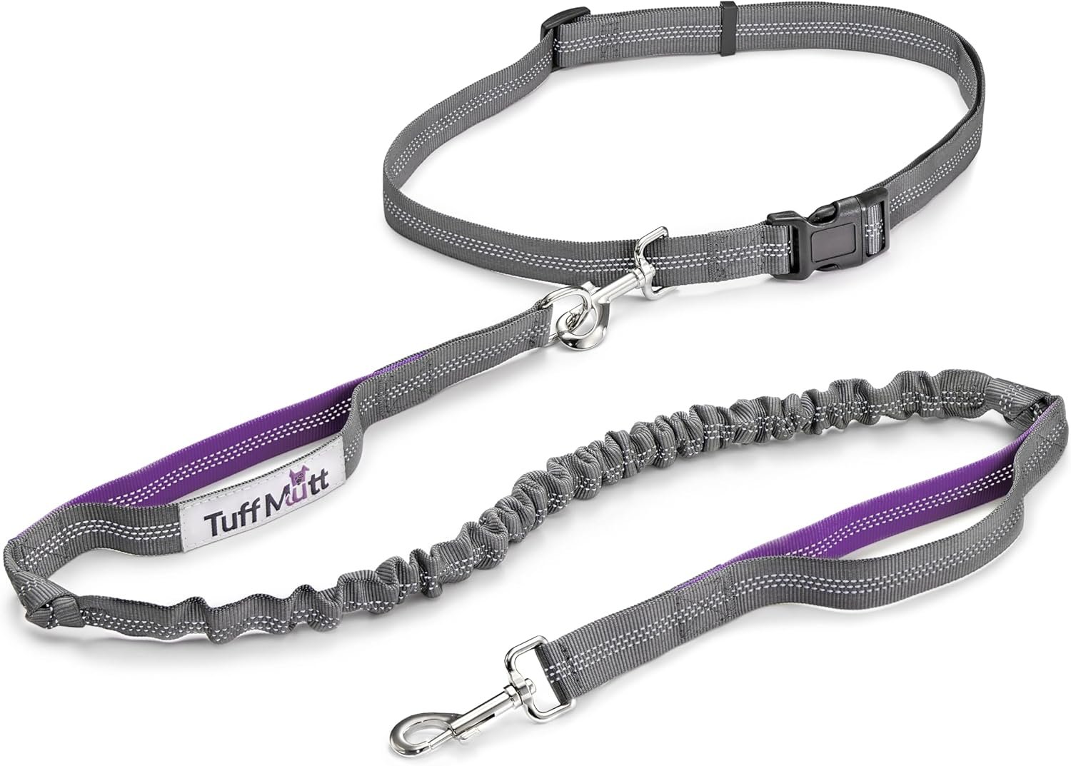 Tuff Mutt Waist Hands Free Dog Leash for Walking Running Hiking