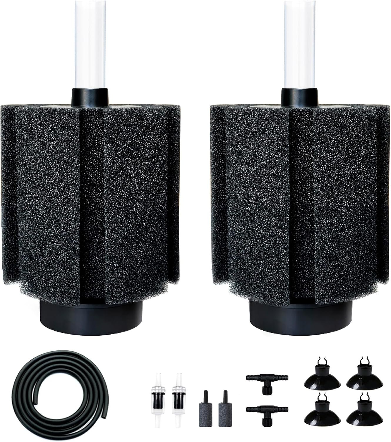 2 Pack 60-70 Gal Aquarium Sponge Filter with Air Stone