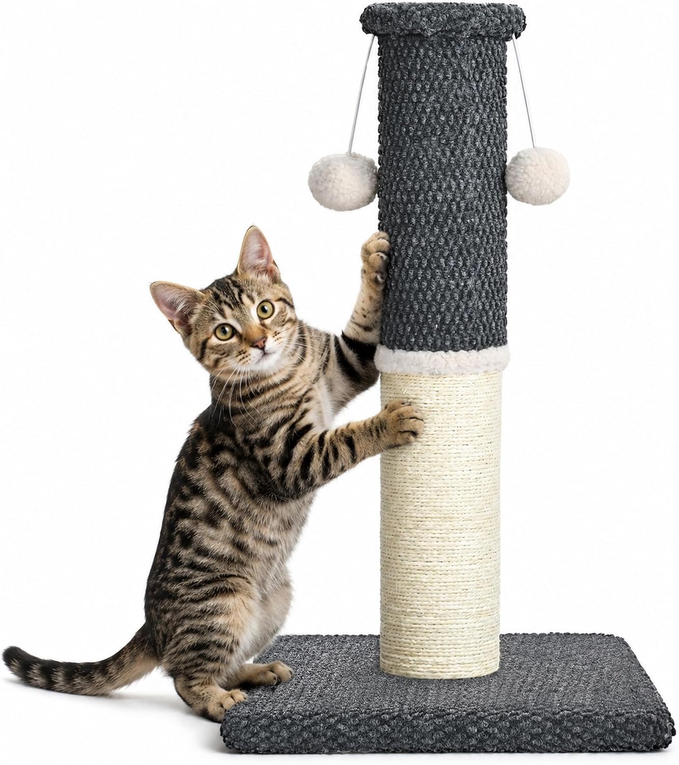 Made4Pets Cat Scratching Post with Sisal & Carpet for Indoor Cats, 23.6″