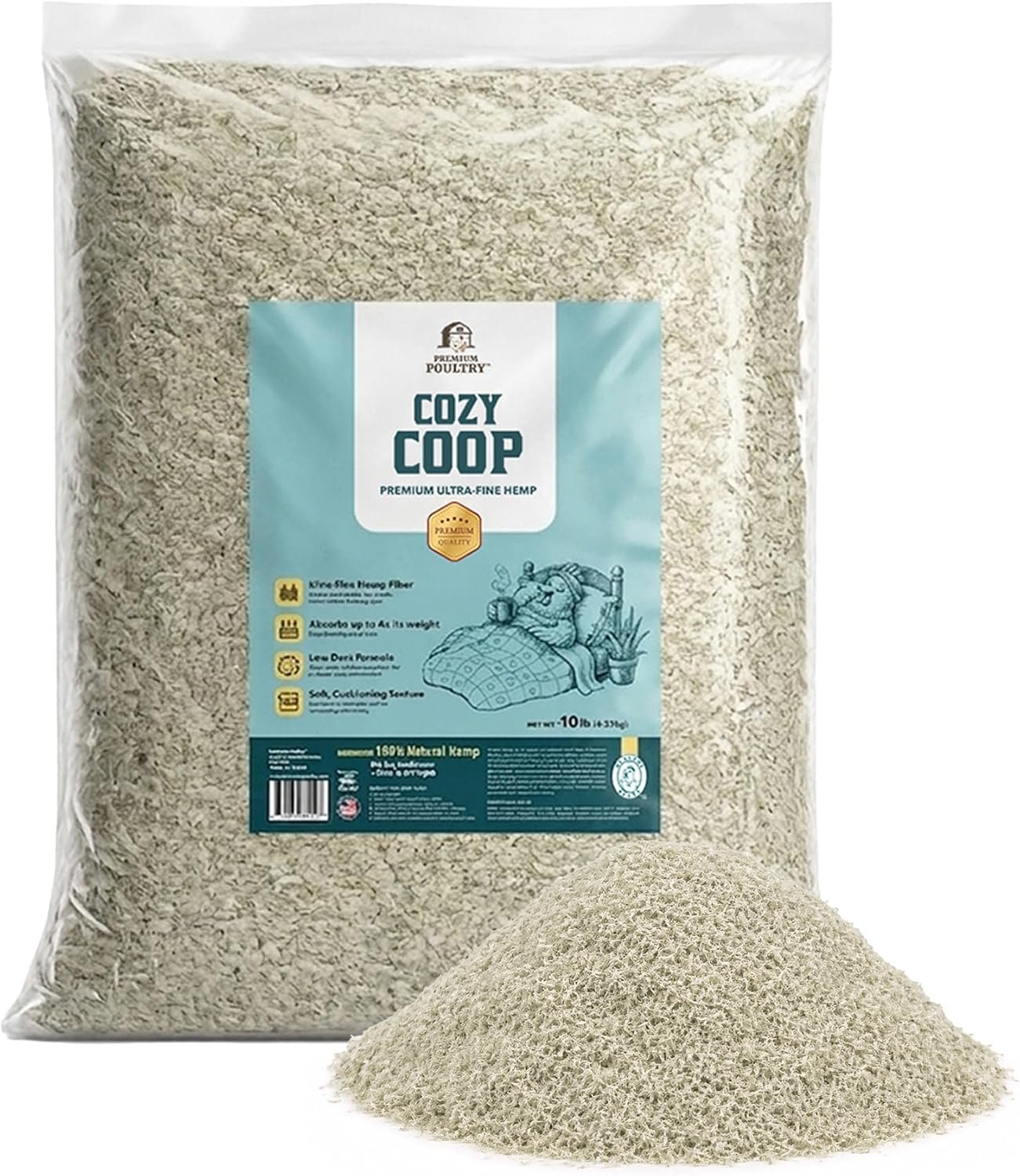 Cozy Coop, Siftable No Dust Hemp Bedding, 10lb, Made in USA