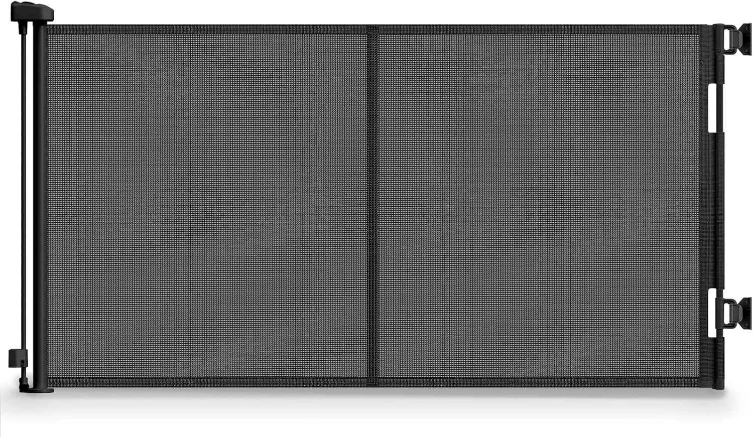 Reinforced 60″ Wide Retractable Baby Gates, 5 Ft Mesh Retractable Dog Gate