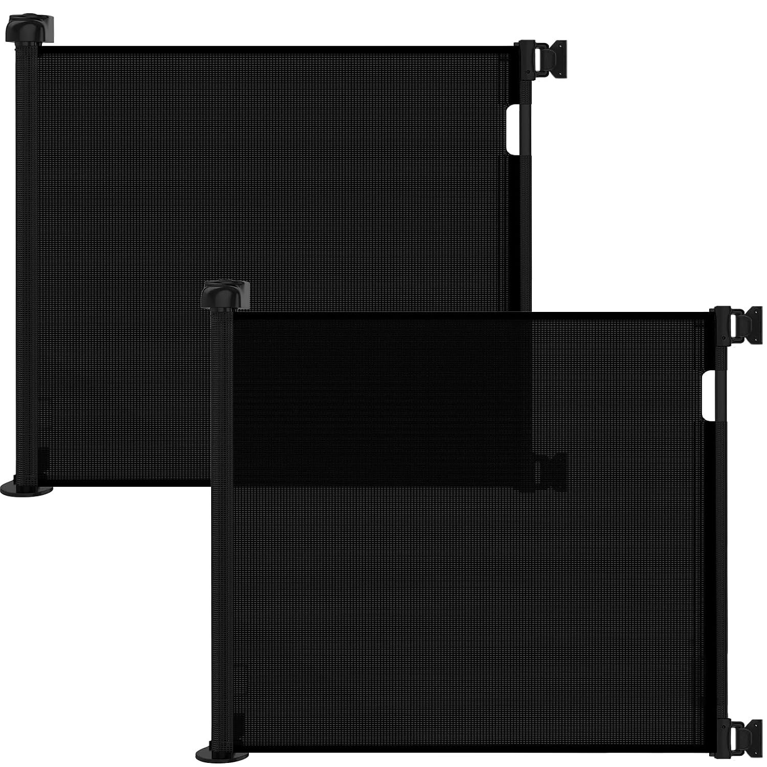 2-Pack 33″H Retractable Baby & Dog Gates, Fits up to 55″W, Hardware Mounted