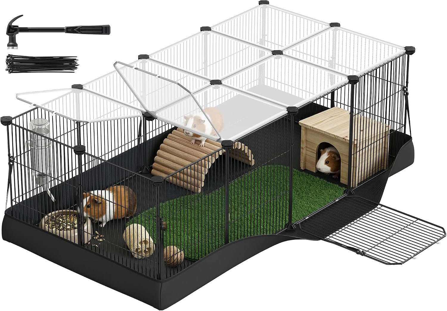 SONGMICS Guinea Pig Cage, Rabbit Cage，Small Animal Cage