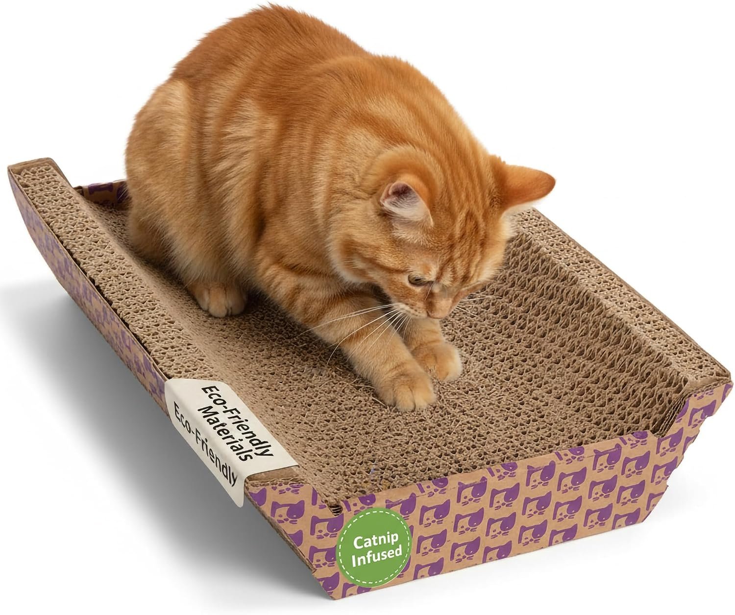 SmartyKat Super Scratcher Chaise Corrugated Cat Scratcher, Catnip Infusion Technology – Brown, One Size