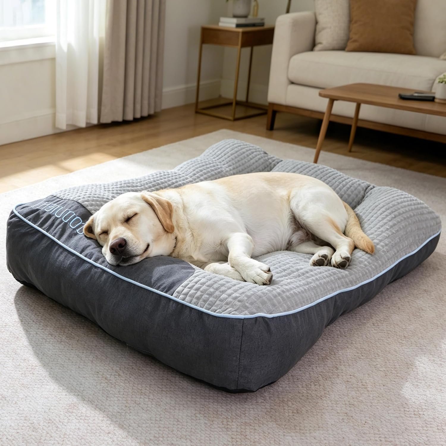 Orthopedic Large Dog Bed,Removable Washable Cover 39″x30″x8″ 90lbs Grey