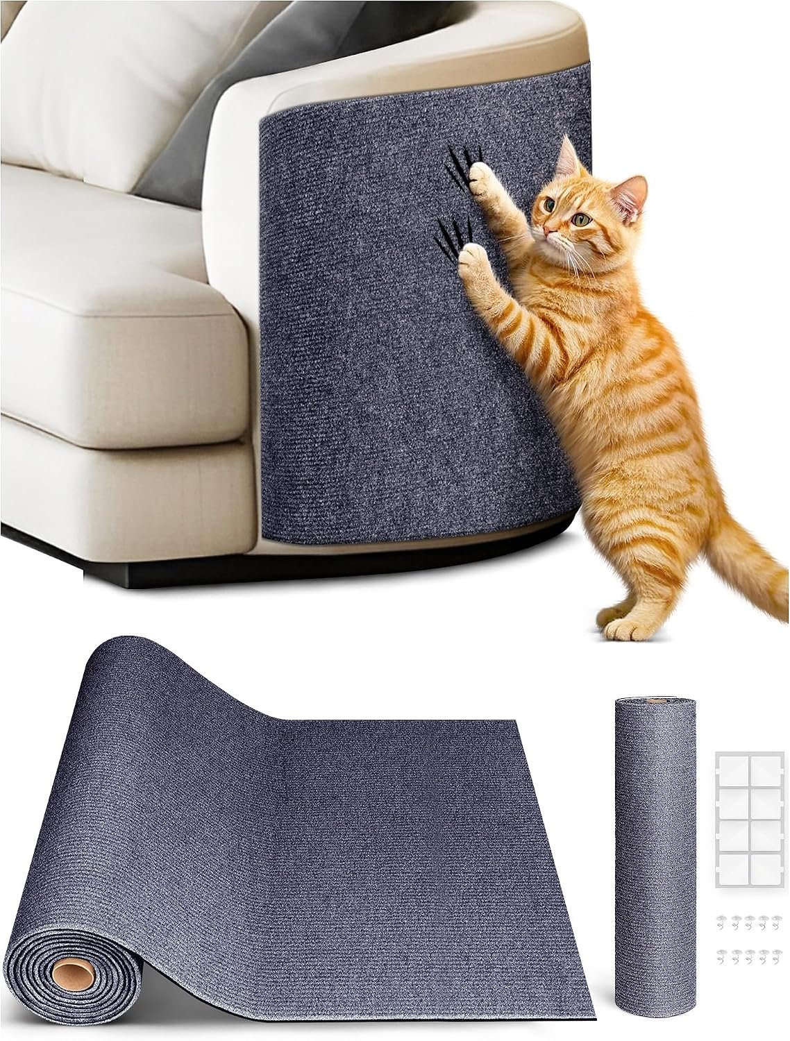 TLNNK 78.7″x15.8″ Cat Scratch Furniture Protector – Dark Gray