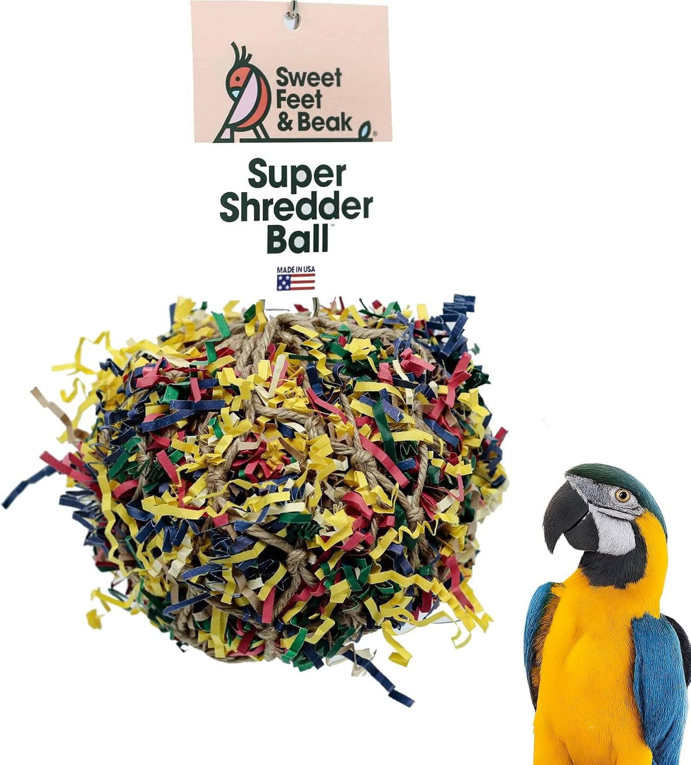 Sweet Feet and Beak Shredder Ball, Medium, 5″ Bird Shredding & Foraging Toy