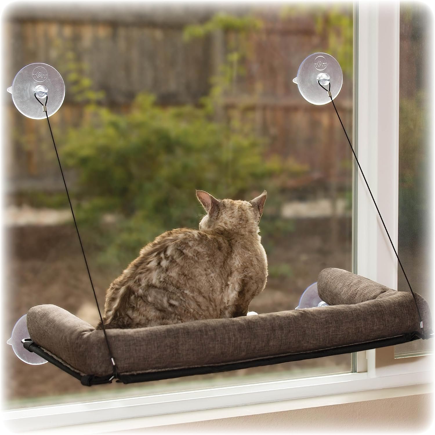 K&H Cat Window Perch, EZ Mount Bolster – Fits 27in Wx23in H Glass Spaces