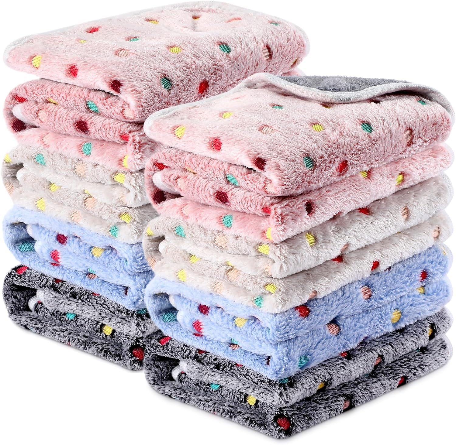 Tudomro 8 Pcs Guinea Pig Fleece Cage Liners, Dot, 12 x 12 Inch
