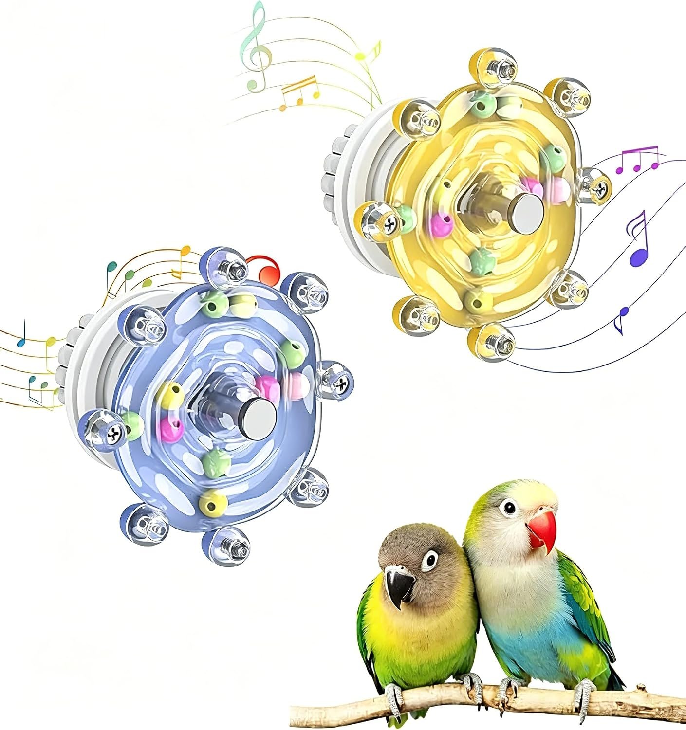 Budgie Toy, Interactive Bird Toy for Parakeet, Cockatiel, Lovebird, Quaker Parrot & Conures, Fun Educational Training Bird Toy (Blue)