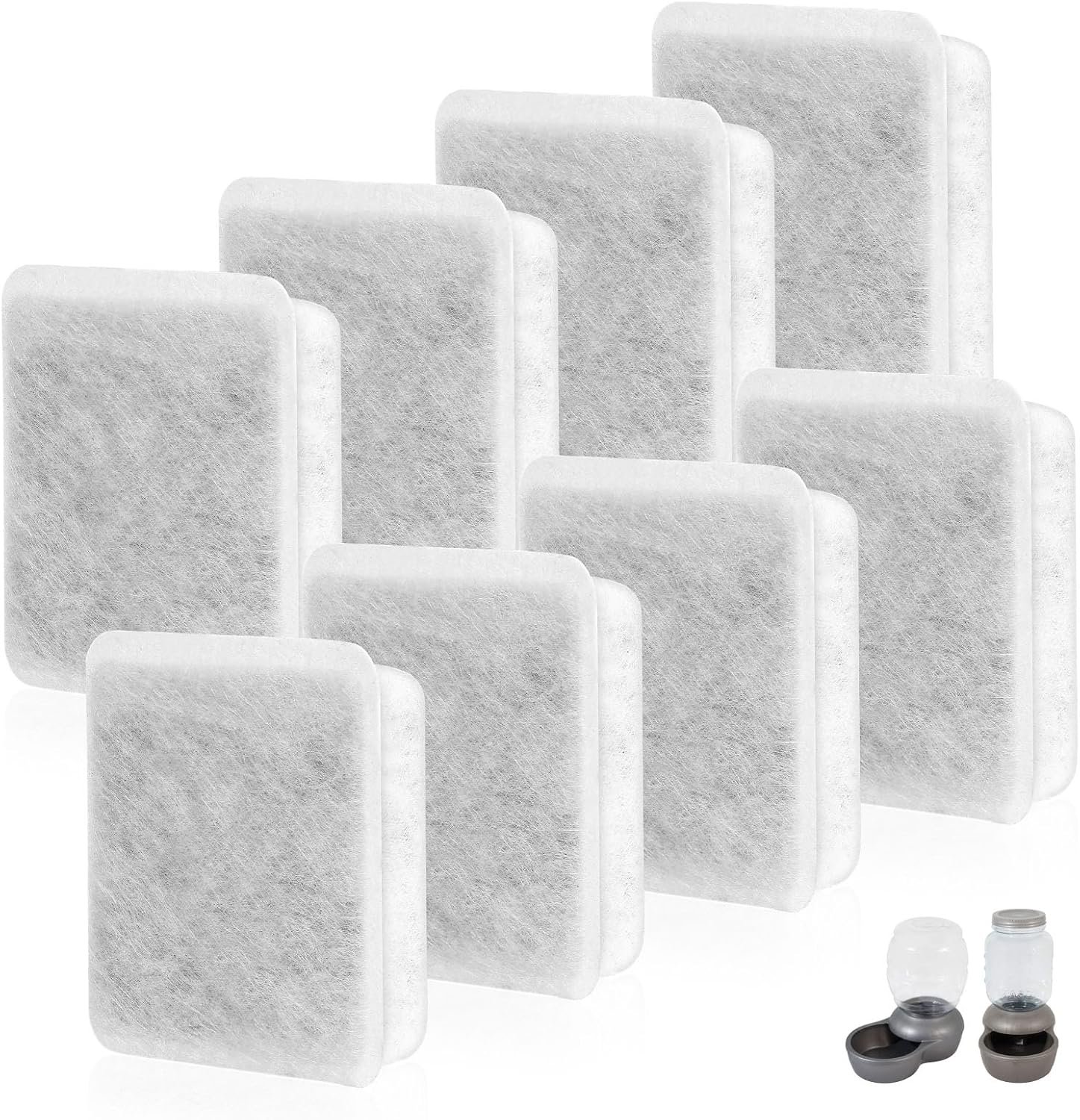 Pet Fountain Charcoal Water Filter Replacement, Dog Cat Water Bowl Filter Pet Water Filter Fit for Gravity Waterer Bowls Pack of 8