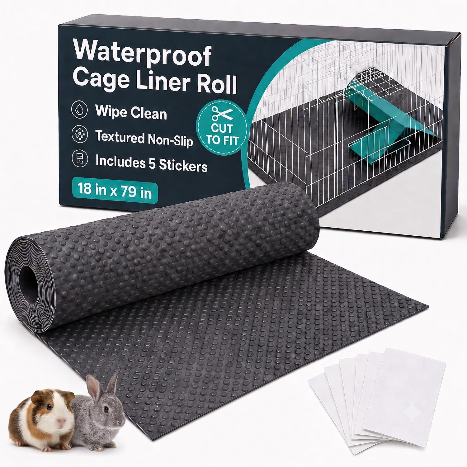 LUFTPETS Waterproof Guinea Pig Cage Liner Roll, 18×79, Cut to Your Size