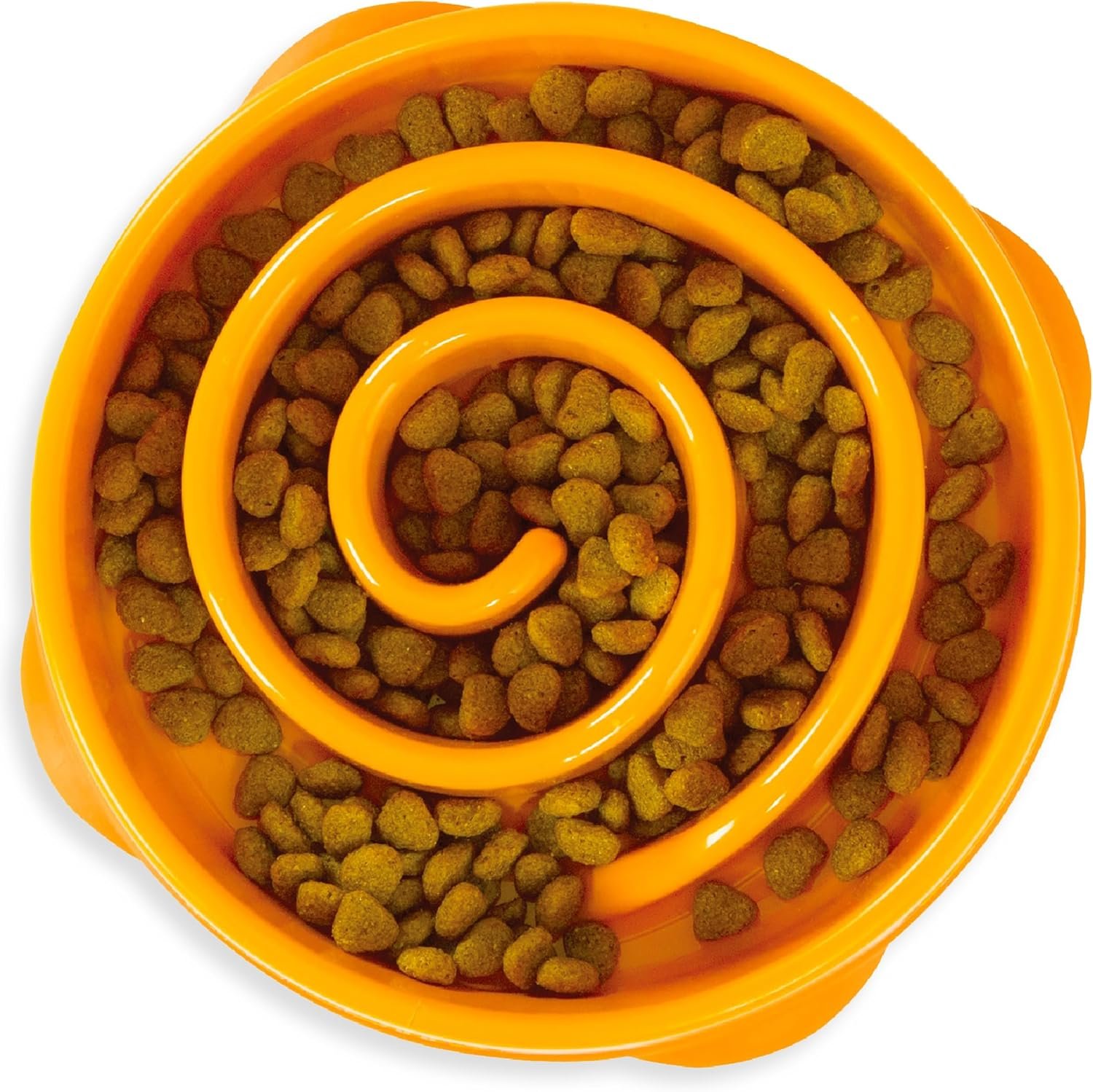 Outward Hound Fun Feeder Slo Bowl Dog Slow Feeder, Swirl, Orange, 8.8″