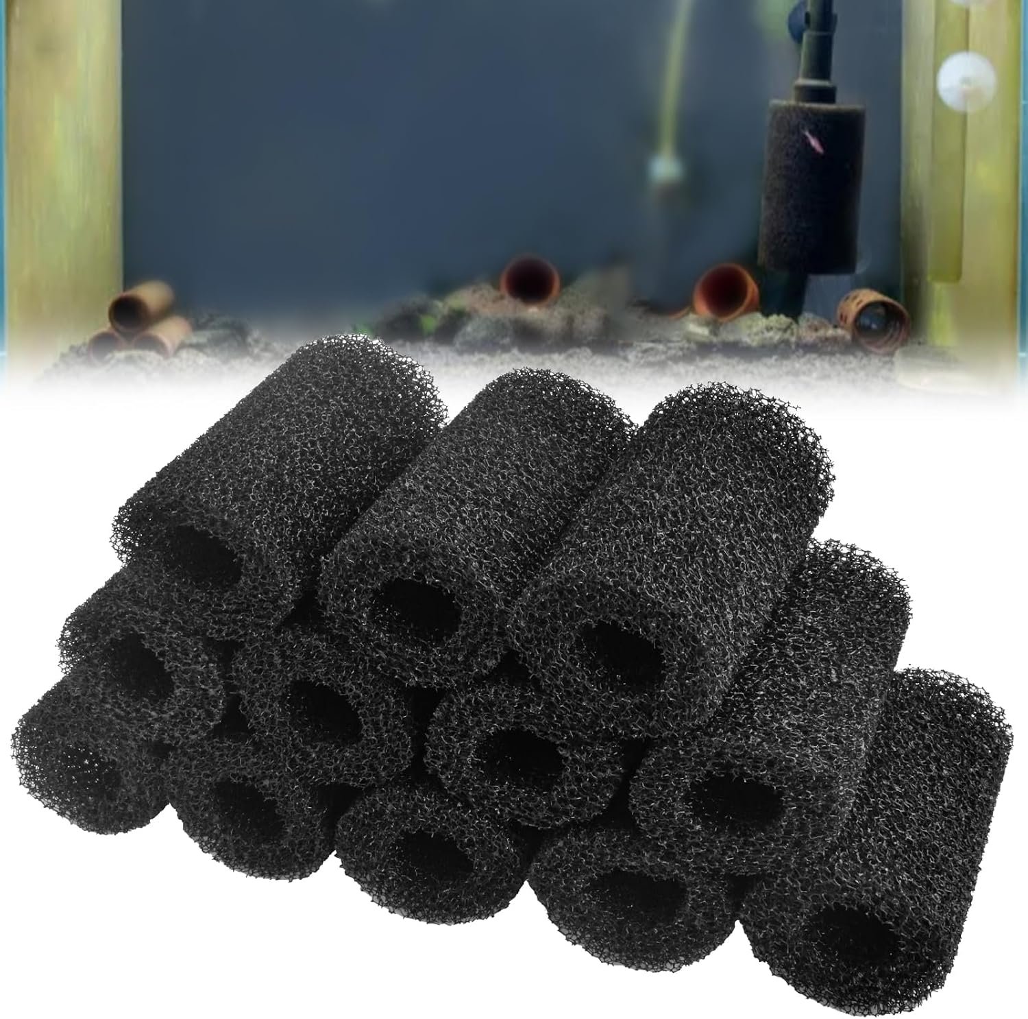 Sankoly 12 Pieces Aquarium Filter Sponge 0.8 Inch