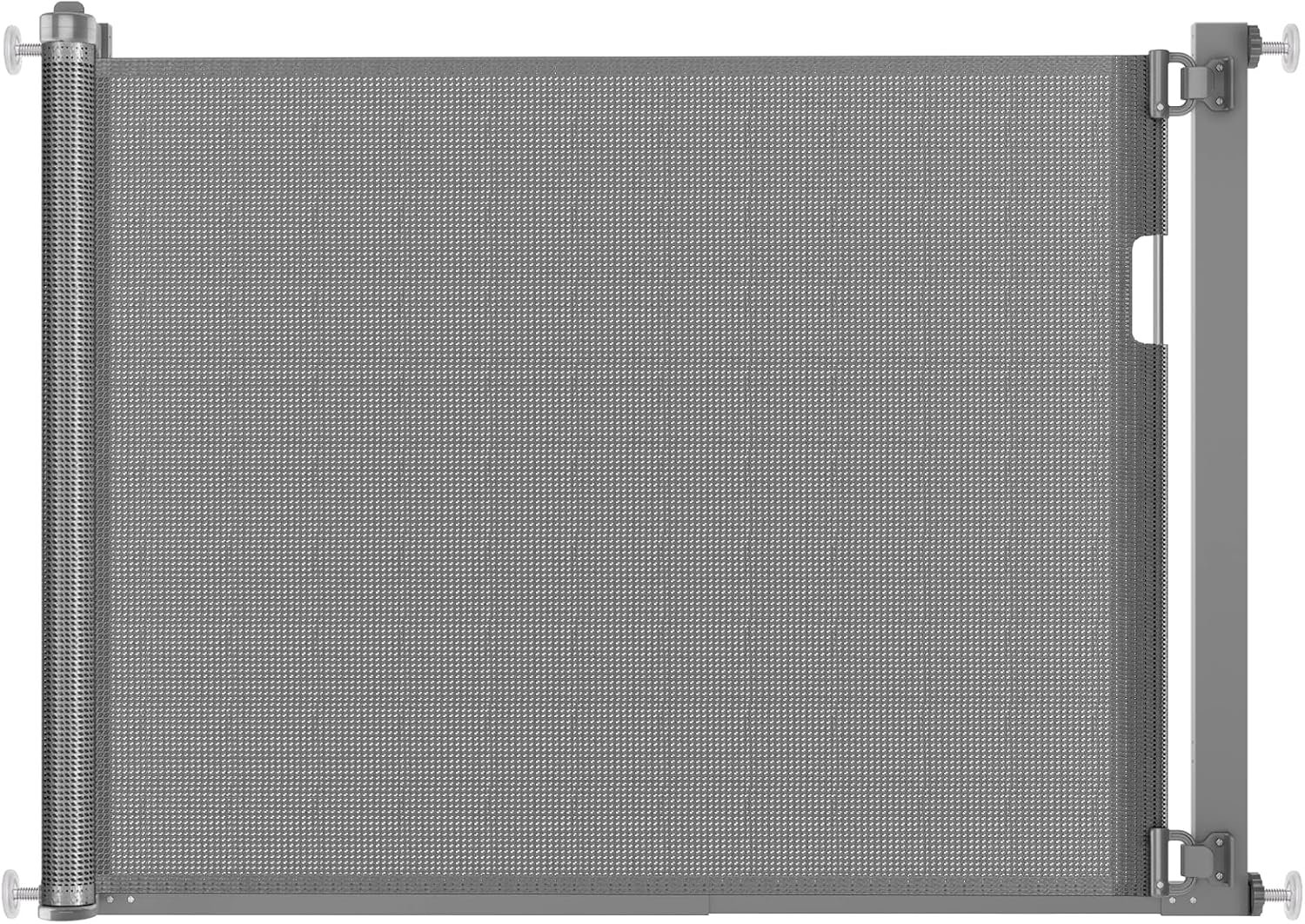 Malier Retractable Dog Gate, 29-42″ No Drilling Pressure Mounted Mesh Dog Gate for Indoor, Extra Wide Metal Frame Pet Gate Walk Through Safety Black for Stairs, Doorways (Gray, 29 x 42 Inch)
