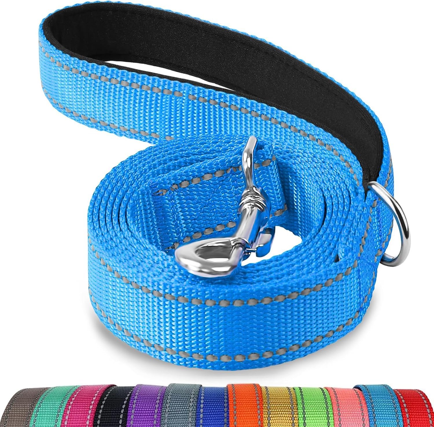 Joytale Reflective Dog Leash for Medium & Large Dogs, 6 FT x 1″, Sky Blue
