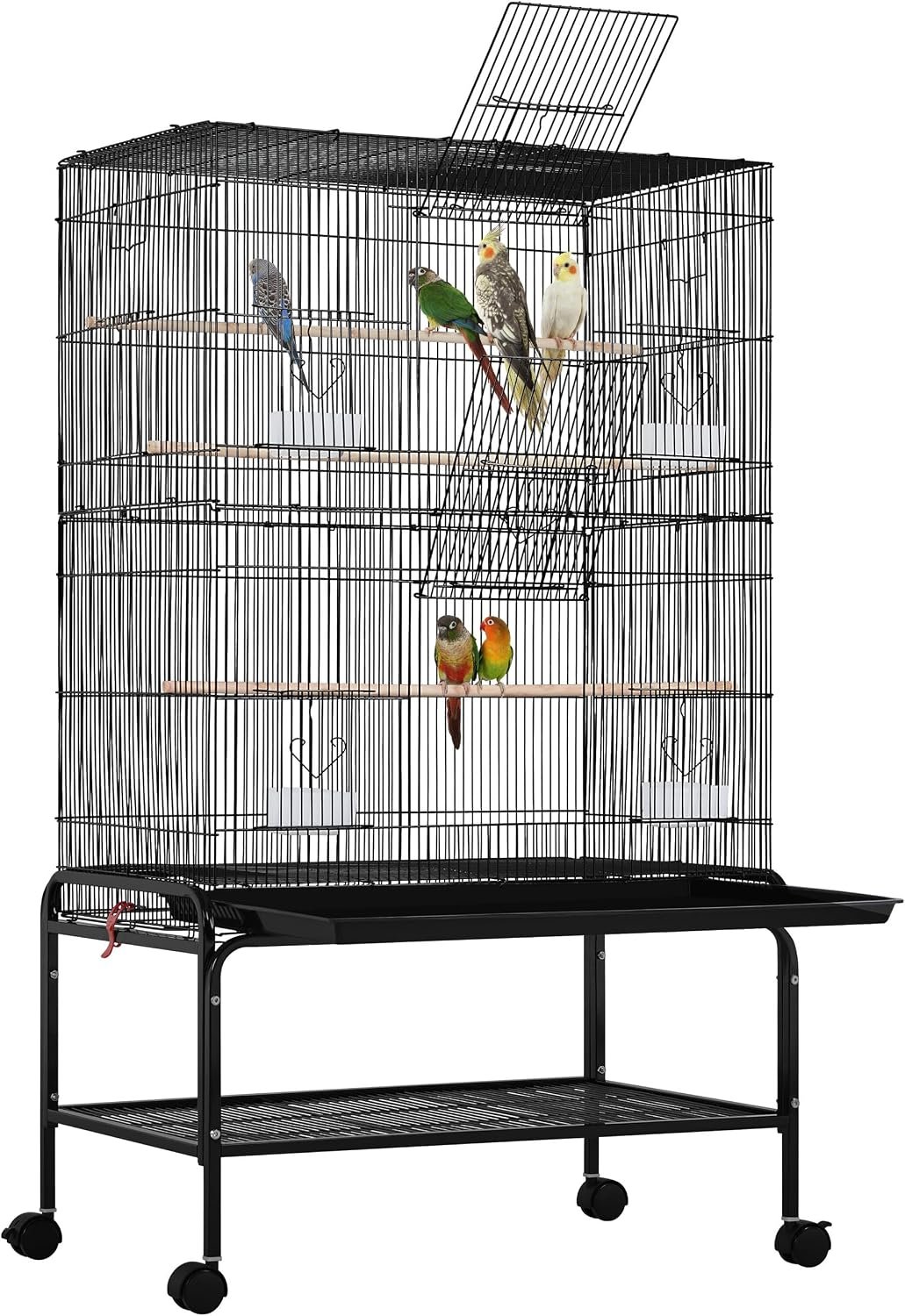 Yaheetech 53-Inch Bird Cage with Rolling Stand for Parakeets Cockatiels
