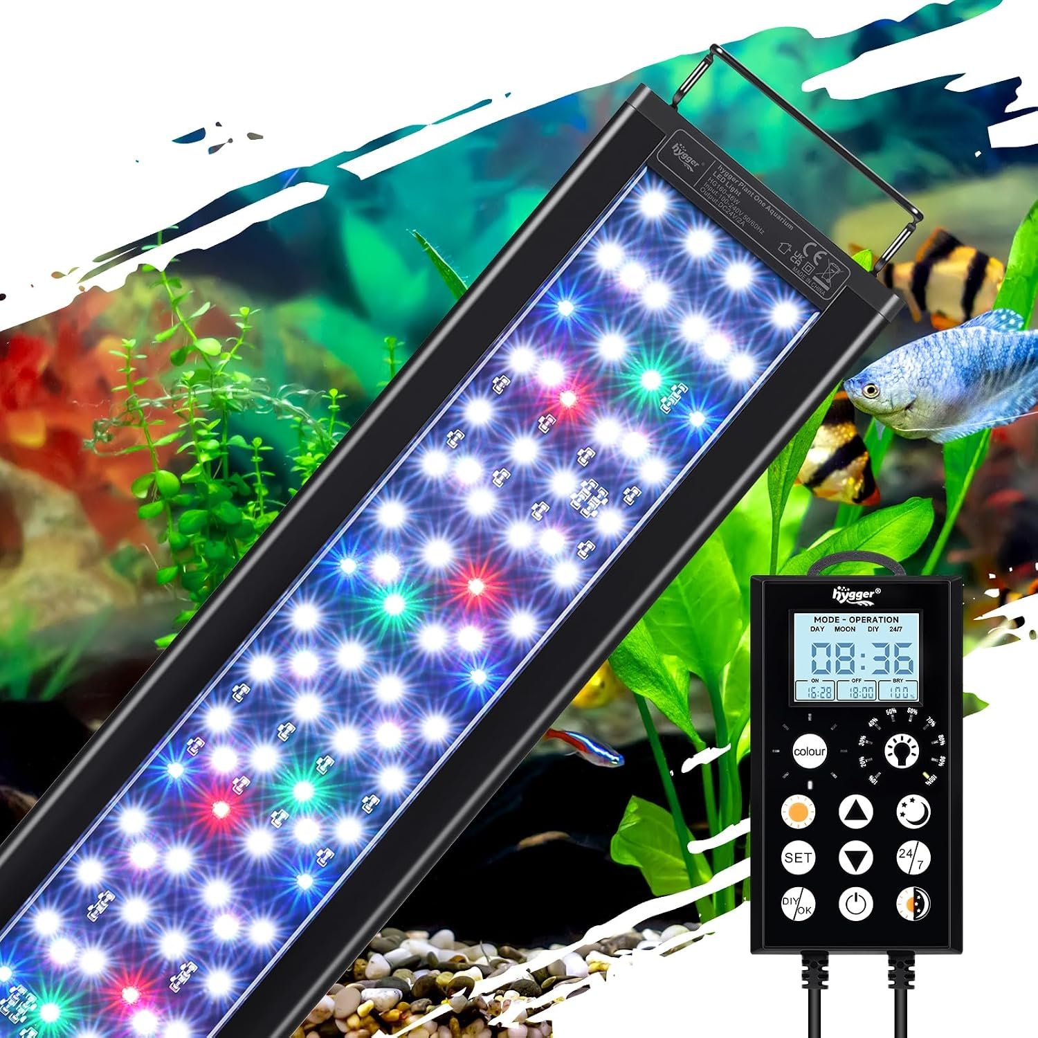hygger LED Aquarium Light for Plants, 24/7 & DIY Mode Fish Tank Light, 46W