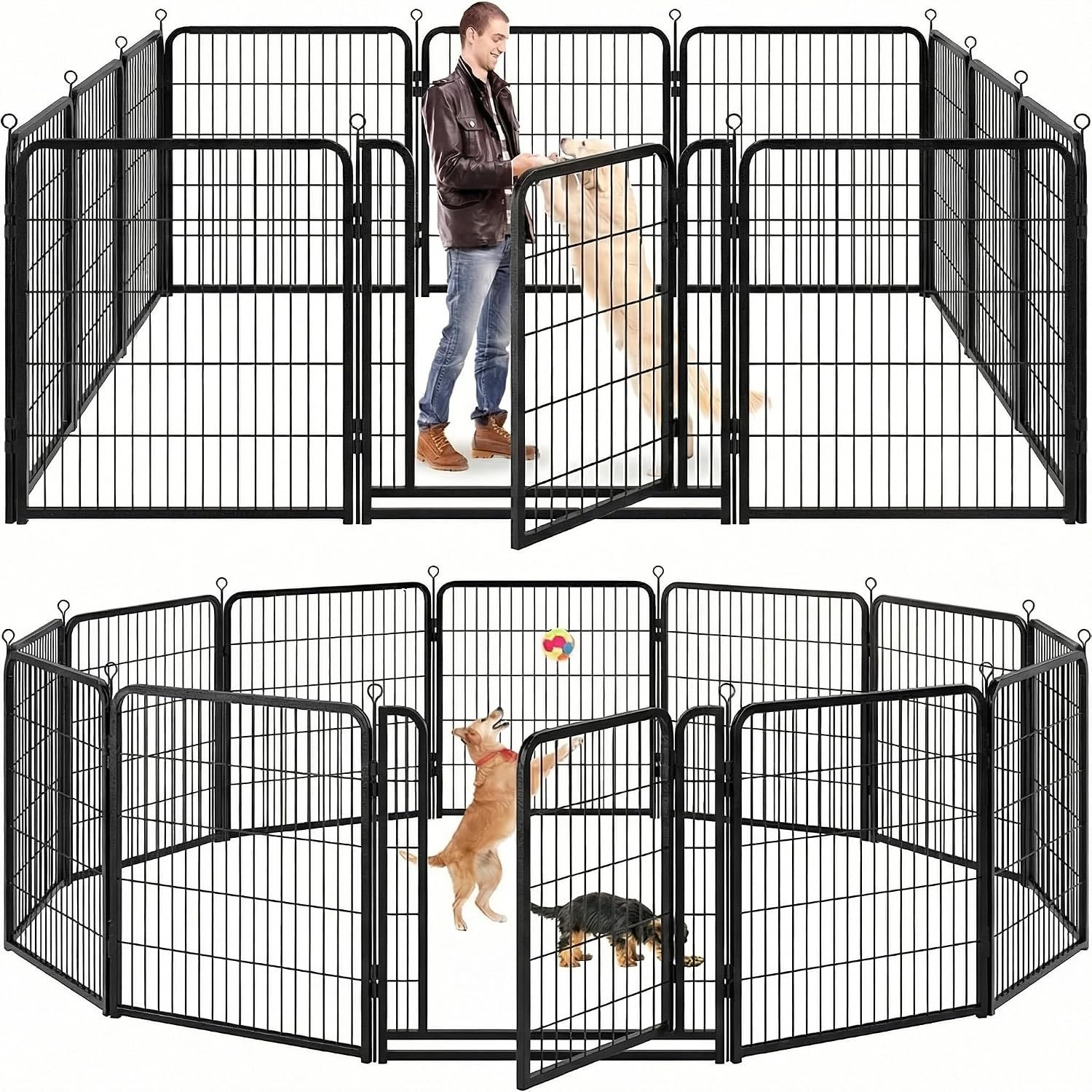 Kfvigoho Dog Playpen Outdoor Extra Wide 12 Panels Heavy Duty Dog Fence 40″