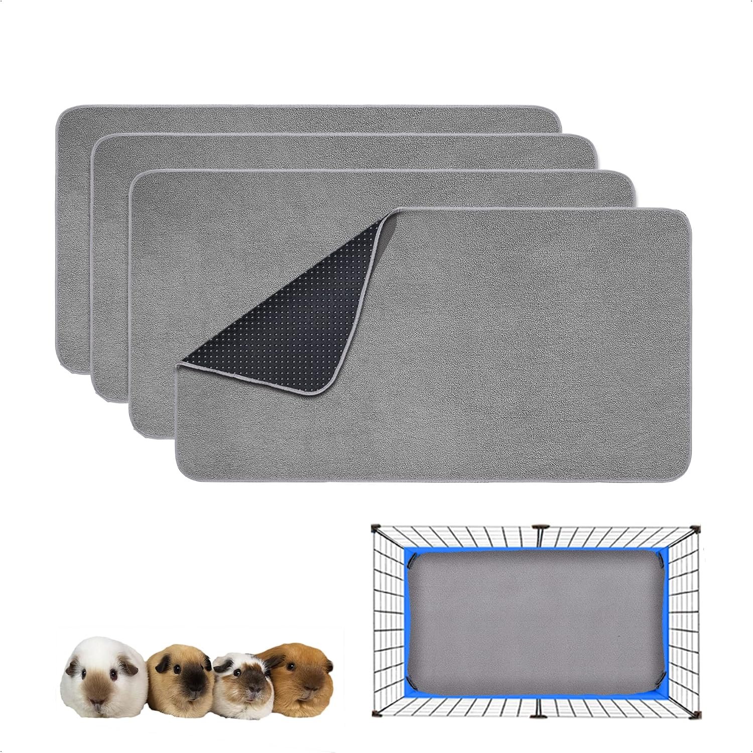 Guinea Pig Bedding, Cage Liners, Washable, Reusable & Leakproof