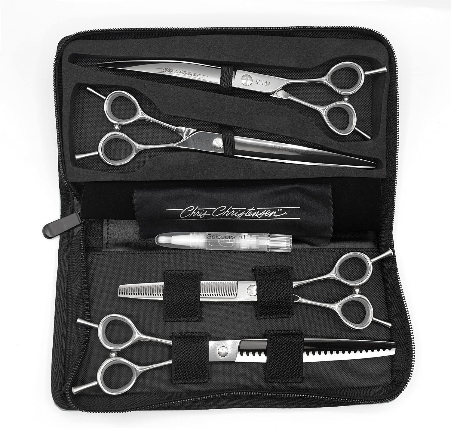 Chris Christensen Classic Series Grooming Shears, Full Set of Shears With Case, Groom Like a Professional, Any Skill Level, Made From 440C Japanese Steel