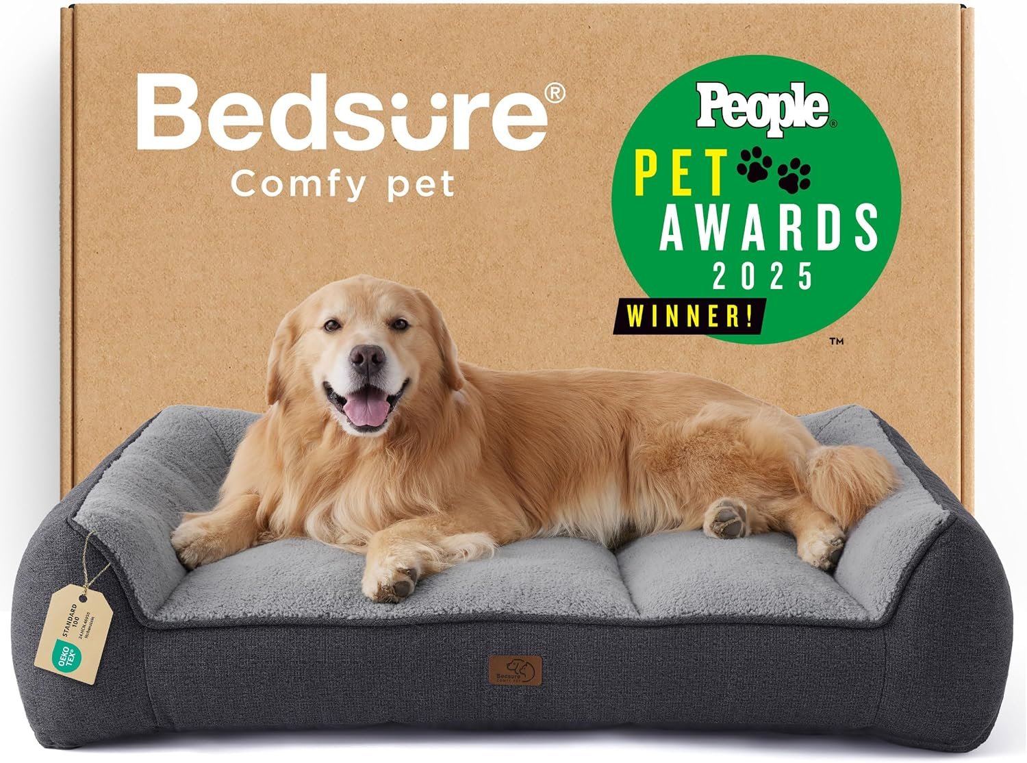 Bedsure SupportMax® Extra Thick Orthopedic XL Dog Bed for Extra Large Dogs