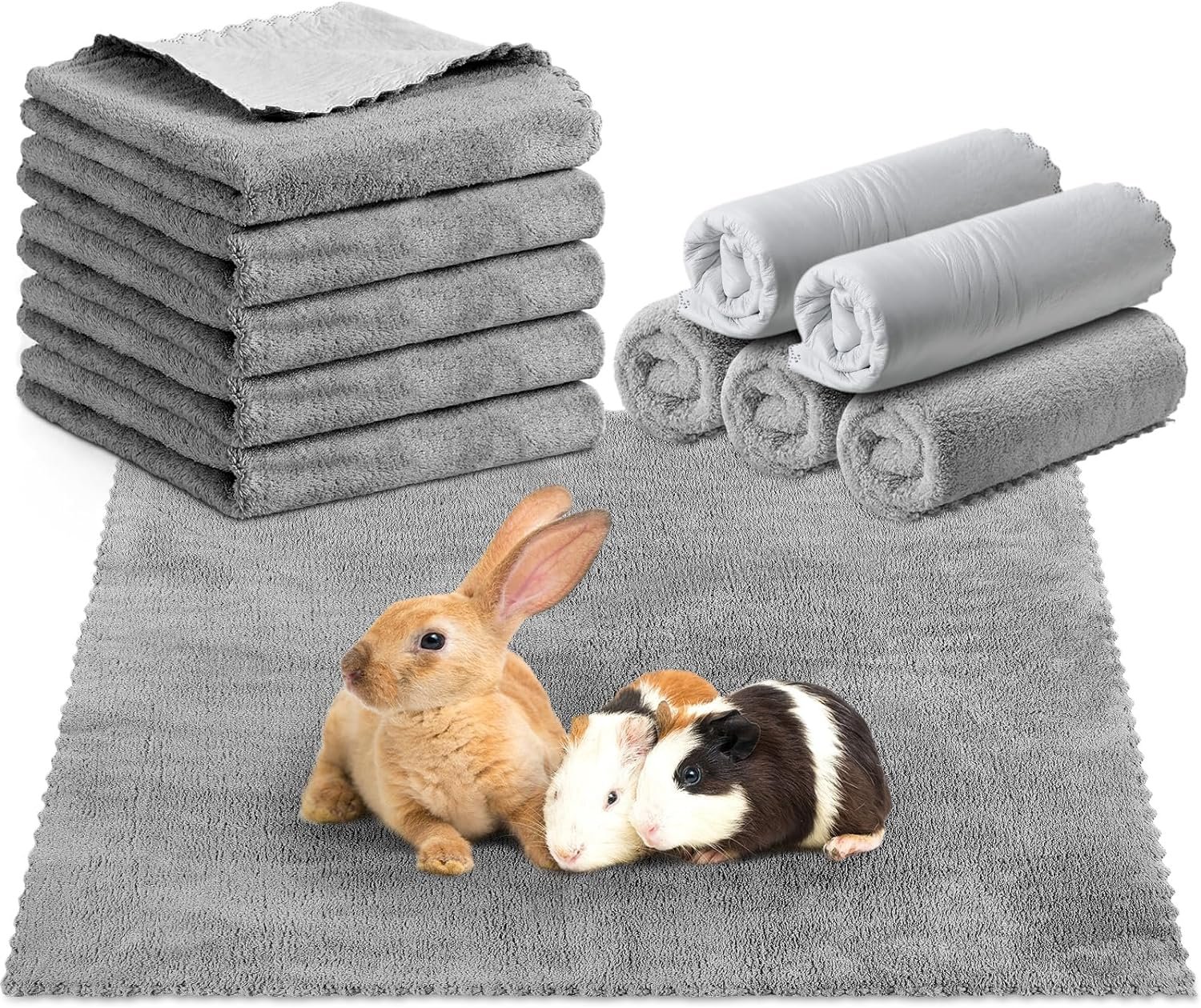 SmoothNovelty 5 Pcs Waterproof Guinea Pig Cage Liner, Gray, 18 x 24 Inch