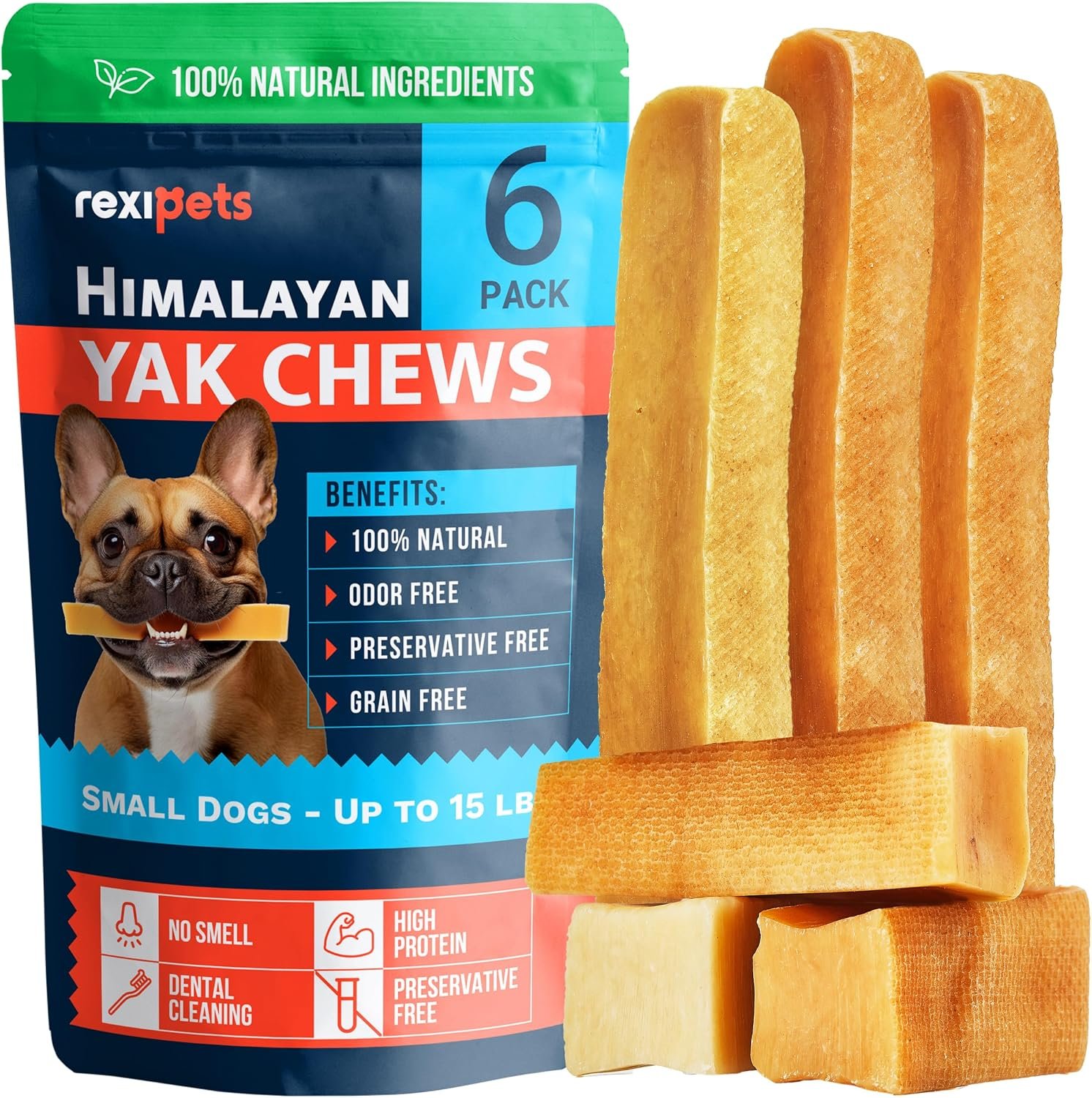 100% Natural Yak Cheese Himalayan Made Dog Chews All Breeds – Lactose Free Yak Chew for Small, Medium & Large Dogs – Dental Cleaning Dog Chews Aggressive Chewers – Long Lasting Odor & Gluten Free